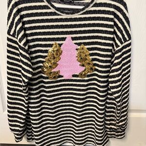 HEIMISH USA Black and White Striped Sweater size medium